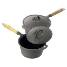 Pre-Seasoned Cast Iorn Camping Sauce Pan Pot 3qt